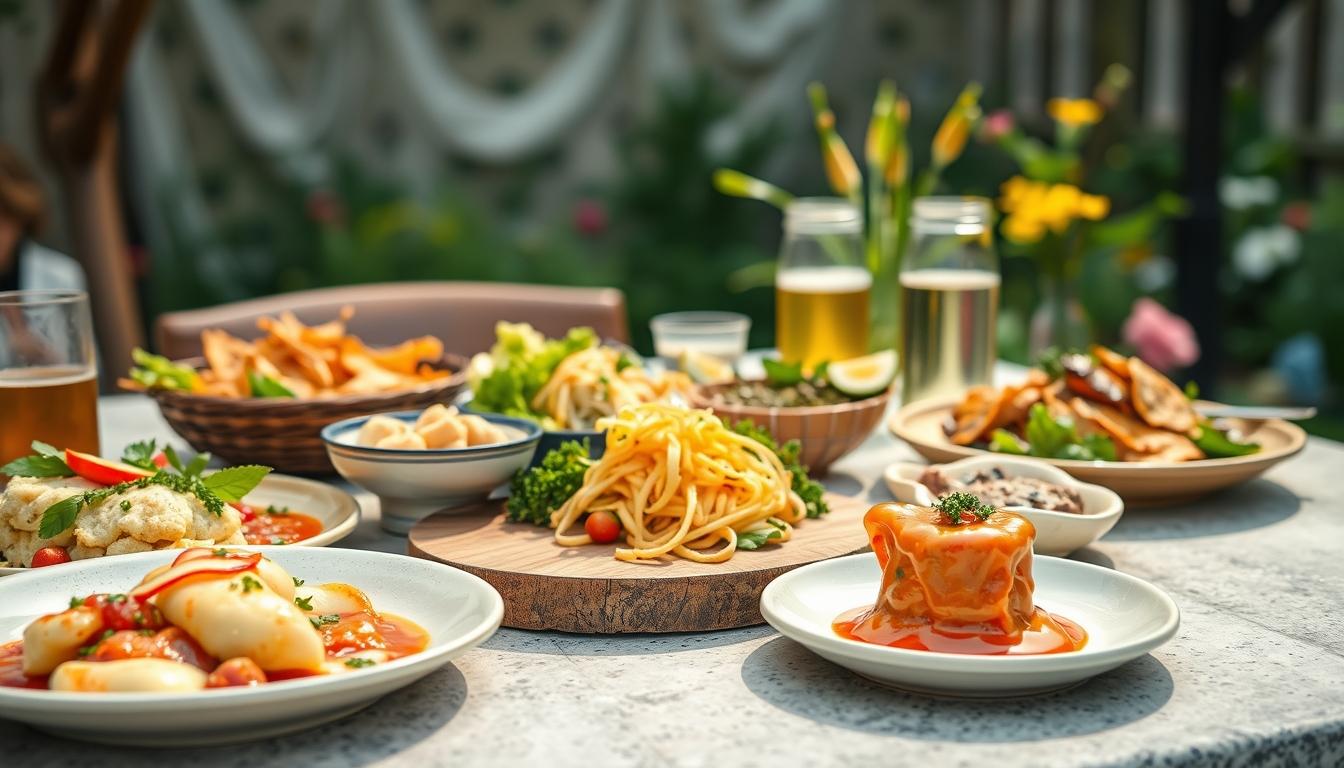 Balanced healthy meal prepared in a home kitchen